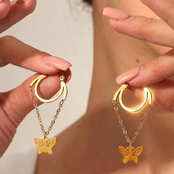 “Curlicue Butterfly” Coil Spiral Swirl Loop Twist Scroll Suspension Steel Hoops - Picture 5 of 5